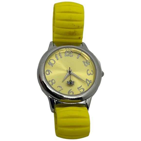 AVON Counting Critters Yellow Quartz Watch Silver Tone Stretch Band Untested - Picture 4 of 8